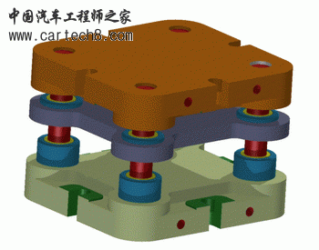 固定凸模式滚动导向_四导柱模架.gif