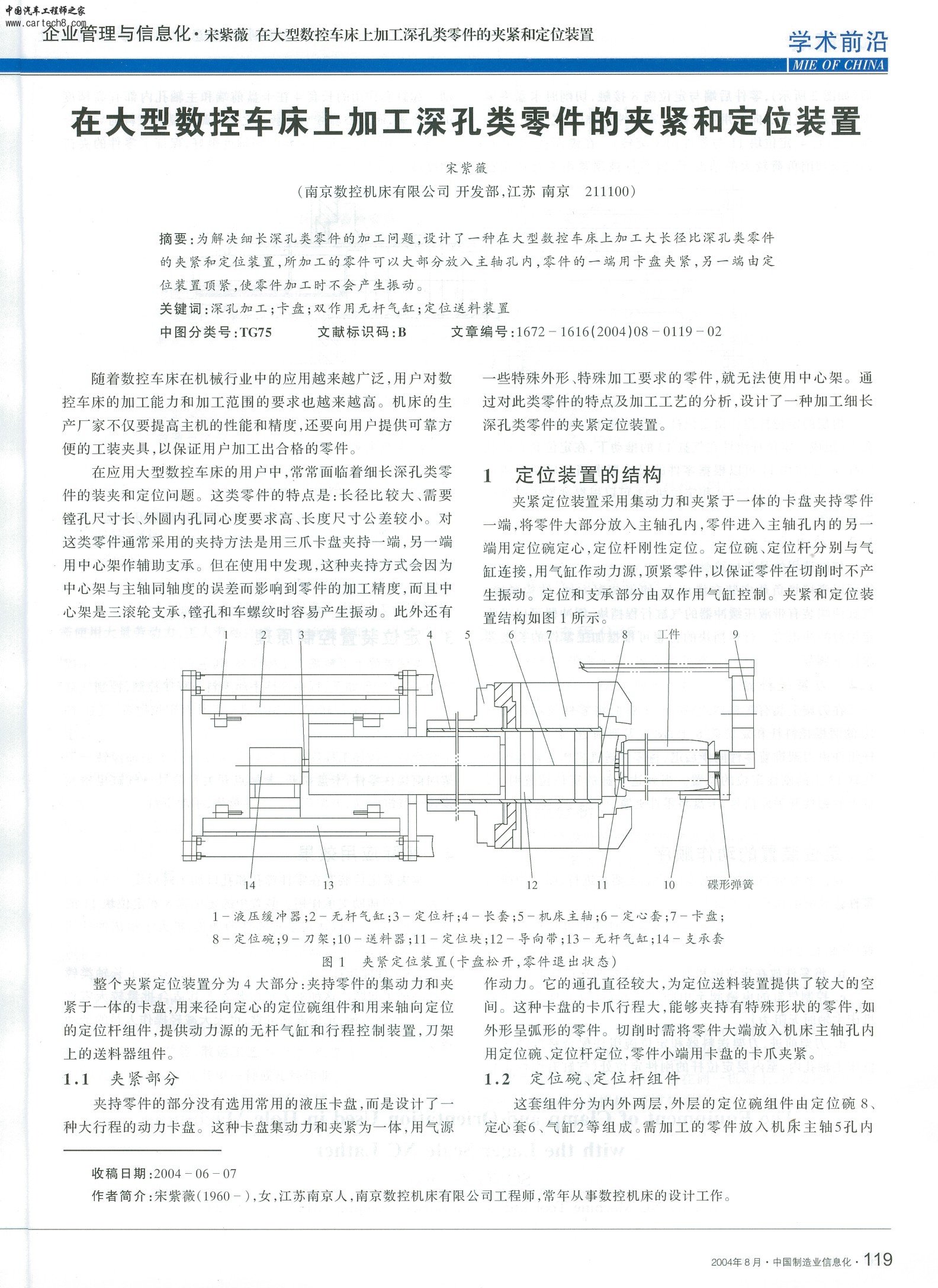 《在大型数控车床上加工深孔类零件的夹紧和定位装置》宋紫薇 中国制造业信息化 2004.JPG